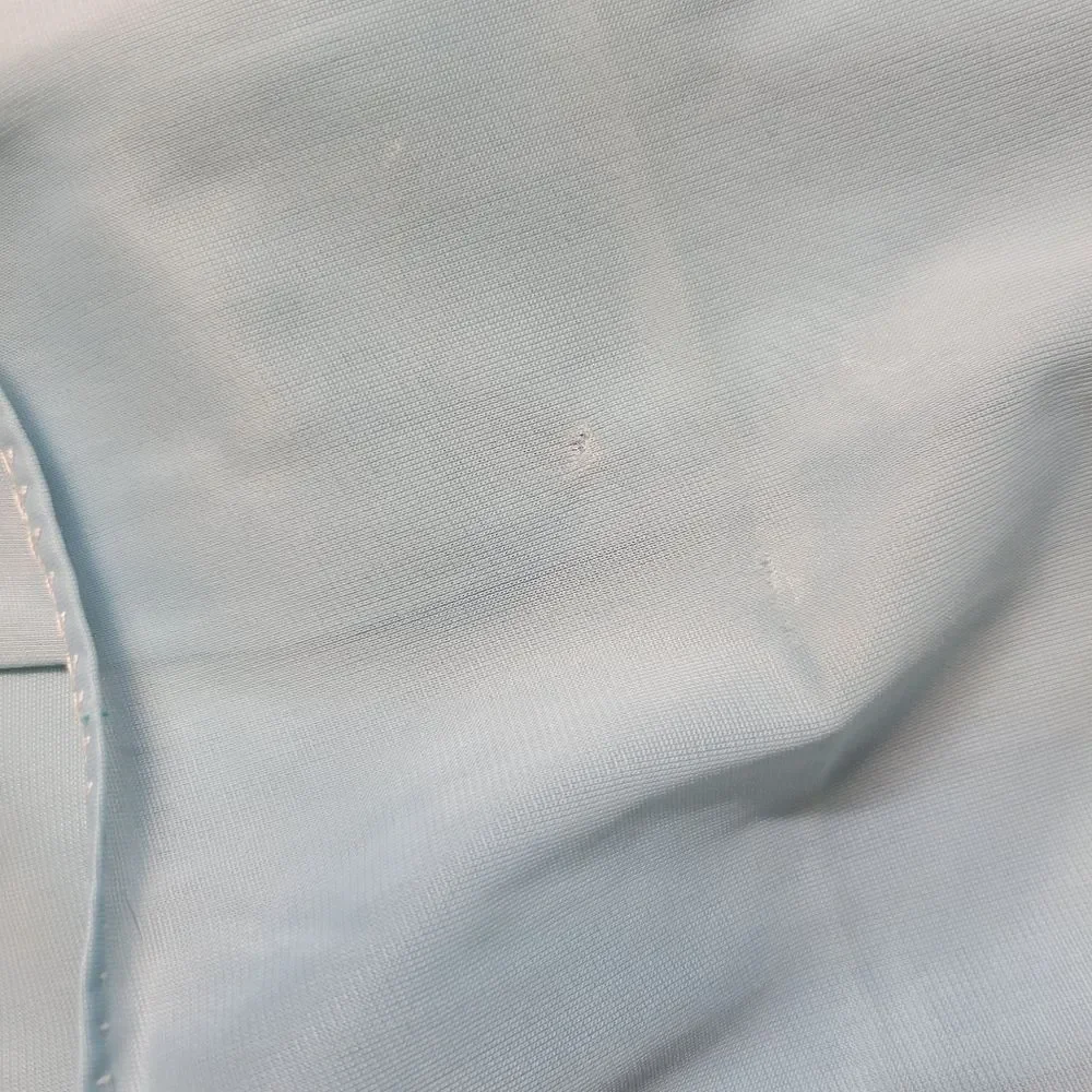 Tula Vintage 60s Light Blue Floral Embroidered Mesh Illusion Peignor Robe
